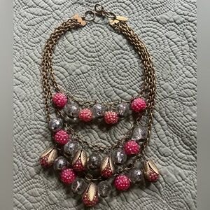 Lenora Dame Necklace Pink and Gold Baubles